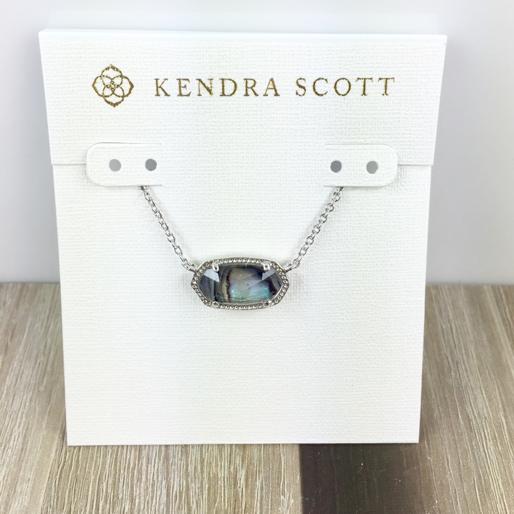 Kendra Scott Elisa abalone silver necklace